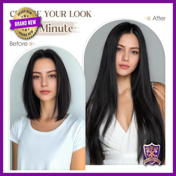 18 Inch Clip In Human Hair Extensions 8pcs Weft Straight Remy Hairpieces main image 2